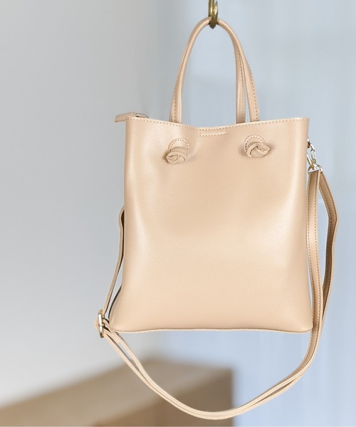 Per sist ence(パーシエンス)の「Per sist ence/パーシエンス ノットハンドル2WAYトート(トートバッグ・レディース・ブラック/グレー/ライトグリーン/ベージュ・FREE)」の15枚目の写真