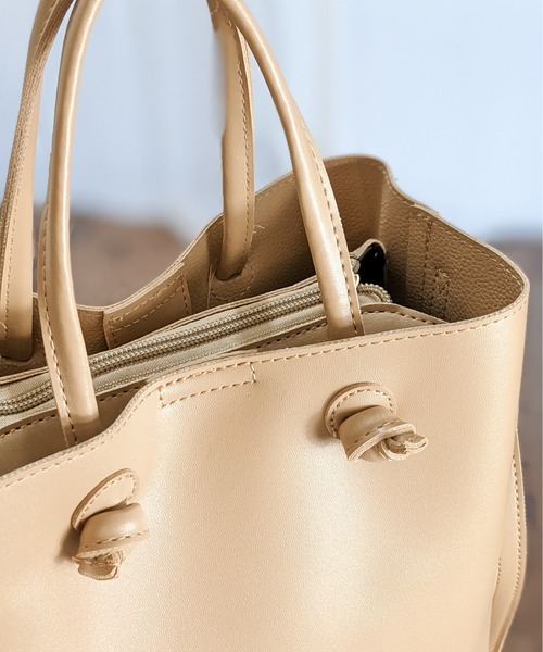 Per sist ence(パーシエンス)の「Per sist ence/パーシエンス ノットハンドル2WAYトート(トートバッグ・レディース・ブラック/グレー/ライトグリーン/ベージュ・FREE)」の16枚目の写真