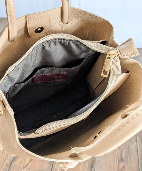 Per sist ence(パーシエンス)の「Per sist ence/パーシエンス ノットハンドル2WAYトート(トートバッグ・レディース・ブラック/グレー/ライトグリーン/ベージュ・FREE)」の20枚目の写真