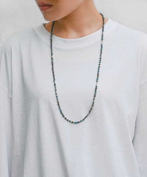 Editors Draw(エディターズドロー)の「SV925 ビーズロングネックレス Ria. Jaysmee/リアジェイズミー(ネックレス・レディース・ホワイト/ブラック/ブラウン/レッド/ブルー・ONE SIZE)」の4枚目の写真