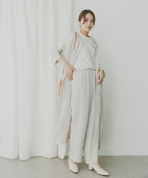 KBF+(ケービーエフプラス)の「KBF+ ワッシャーサテンパンツ(その他パンツ・レディース・ベージュ系その他/ラベンダー/グレー系その他・ONE)」の6枚目の写真