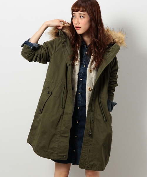 coen（コーエン）の「モッズコート14ＦＷ（モッズコート・レディース・ベージュ/オリーブ/ネイビー・LARGE/MEDIUM）」の2枚目の写真