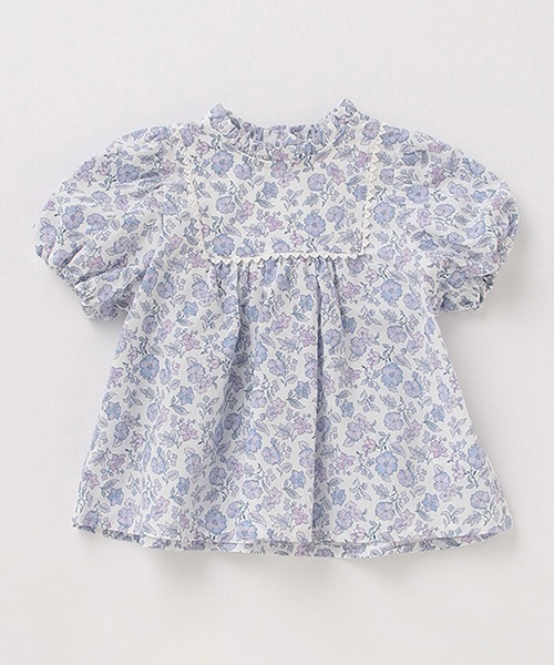 petit main（プティマイン）の「花柄ヨークチュニック（チュニック・キッズ・ブルー/ピンク・130cm/110cm/100cm/120cm/80ｃｍ/90cm）」の2枚目の写真