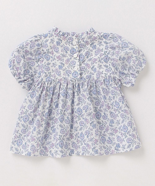 petit main（プティマイン）の「花柄ヨークチュニック（チュニック・キッズ・ブルー/ピンク・130cm/110cm/100cm/120cm/80ｃｍ/90cm）」の4枚目の写真