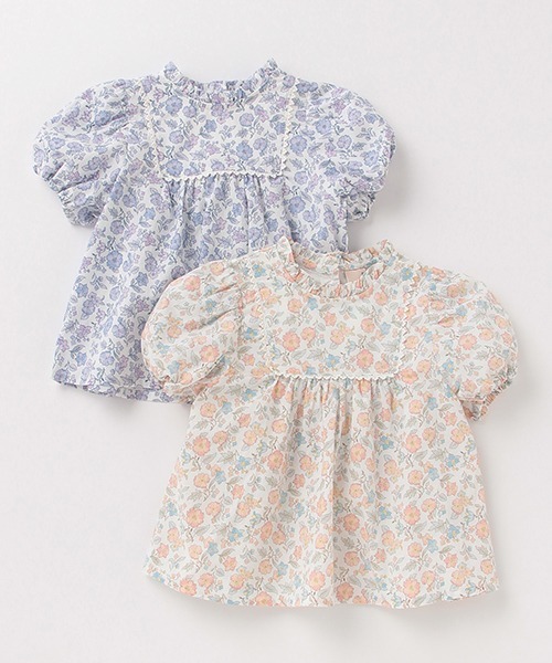petit main（プティマイン）の「花柄ヨークチュニック（チュニック・キッズ・ブルー/ピンク・130cm/110cm/100cm/120cm/80ｃｍ/90cm）」の11枚目の写真