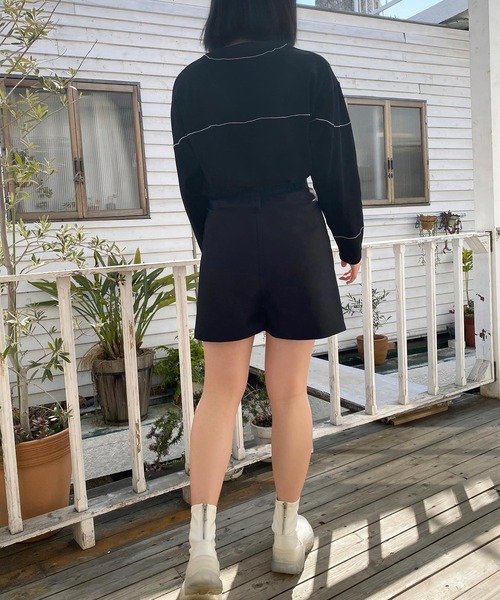 mimi toujours（ミミトゥジュール）の「パンツ ショートパンツ ハイウエスト omom×mimi toujours（その他パンツ・レディース・ブラック/グレイッシュベージュ・M）」の16枚目の写真