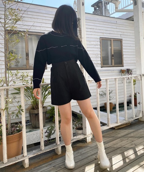 mimi toujours（ミミトゥジュール）の「パンツ ショートパンツ ハイウエスト omom×mimi toujours（その他パンツ・レディース・ブラック/グレイッシュベージュ・M）」の12枚目の写真