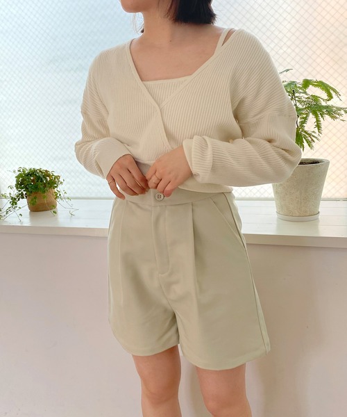 mimi toujours（ミミトゥジュール）の「パンツ ショートパンツ ハイウエスト omom×mimi toujours（その他パンツ・レディース・ブラック/グレイッシュベージュ・M）」の4枚目の写真