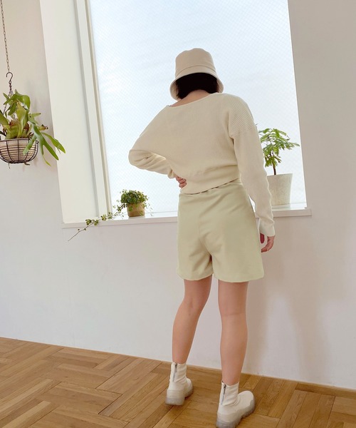 mimi toujours（ミミトゥジュール）の「パンツ ショートパンツ ハイウエスト omom×mimi toujours（その他パンツ・レディース・ブラック/グレイッシュベージュ・M）」の15枚目の写真