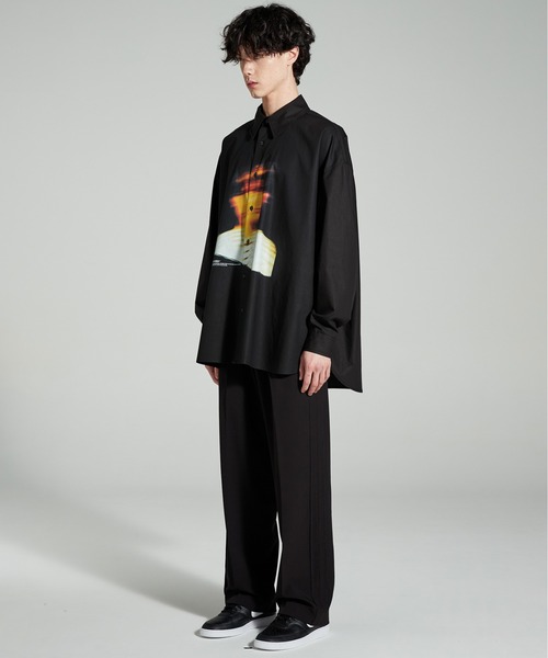 ADD SEOUL（エーディーディーソウル）の「【ADD SEOUL】MAYDAY 19 GRAPHIC AVANTGARDE SHIRT / メイデイ 19 グラフィック アヴァンギャルド ビッグシルエット シャツ（シャツ/ブラウス・メンズ・ブラック・1/2）」の10枚目の写真