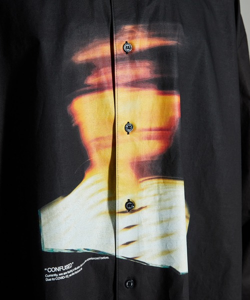 ADD SEOUL（エーディーディーソウル）の「【ADD SEOUL】MAYDAY 19 GRAPHIC AVANTGARDE SHIRT / メイデイ 19 グラフィック アヴァンギャルド ビッグシルエット シャツ（シャツ/ブラウス・メンズ・ブラック・1/2）」の12枚目の写真