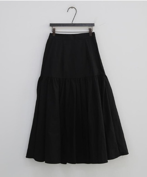 NANING9（ナンニング）の「NANING9 ギャザーフレアボールルームスカート（スカート・レディース・ブラック/アイボリー・FREE）」の8枚目の写真