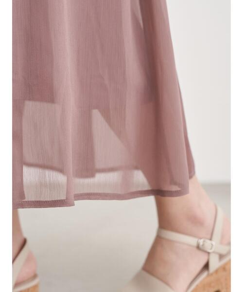 earth music&ecology（アースミュージックアンドエコロジー）の「楊柳シフォンギャザースカート ＊（スカート・レディース・ベージュ/サックスブルー/ピンク/モカ・FREE）」の20枚目の写真