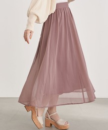 earth music&ecology | 楊柳シフォンギャザースカート ＊(スカート)