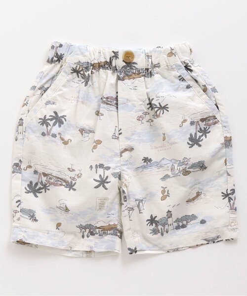 apres les cours（アプレレクール）の「無地・総柄ハーフパンツ 5分丈（その他パンツ・キッズ・ブラウン/グレー/サックスブルー/ミント/キナリ/サーモンピンク・90/100/110/120/80/130/140）」の2枚目の写真