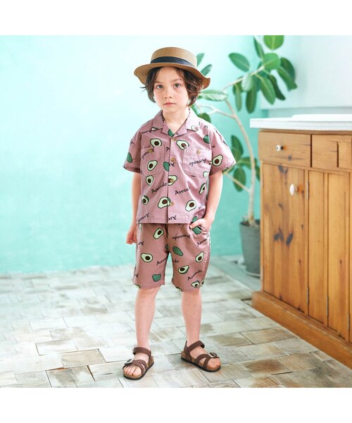 apres les cours（アプレレクール）の「無地・総柄ハーフパンツ 5分丈（その他パンツ・キッズ・ブラウン/グレー/サックスブルー/ミント/キナリ/サーモンピンク・90/100/110/120/80/130/140）」の9枚目の写真