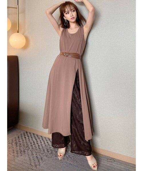 RESEXXY（リゼクシー）の「フロントスリットロングトップス（Tシャツ/カットソー・レディース・ブラック/ミント/モカ・FREE）」の14枚目の写真