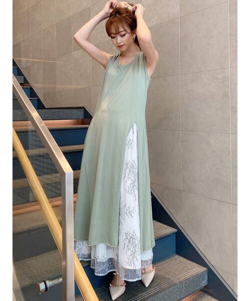 RESEXXY（リゼクシー）の「フロントスリットロングトップス（Tシャツ/カットソー・レディース・ブラック/ミント/モカ・FREE）」の9枚目の写真