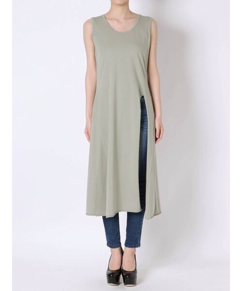 RESEXXY（リゼクシー）の「フロントスリットロングトップス（Tシャツ/カットソー・レディース・ブラック/ミント/モカ・FREE）」の11枚目の写真