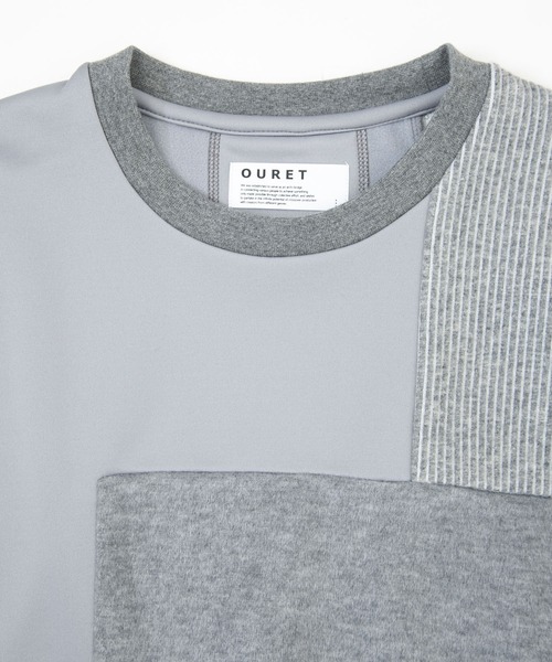 OURET（オーレット）の「OURET/オーレット/ファンシーパッチワークニット切替ドルマンプルオーバー/2021-2022 AUTUMN&WINTER EXHIBITION 先行受注（ニット/セーター・メンズ・ブラック/グレー・1/2/3）」の7枚目の写真