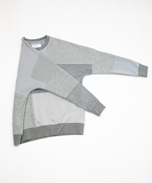 OURET（オーレット）の「OURET/オーレット/ファンシーパッチワークニット切替ドルマンプルオーバー/2021-2022 AUTUMN&WINTER EXHIBITION 先行受注（ニット/セーター・メンズ・ブラック/グレー・1/2/3）」の11枚目の写真