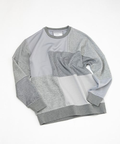 OURET（オーレット）の「OURET/オーレット/ファンシーパッチワークニット切替ドルマンプルオーバー/2021-2022 AUTUMN&WINTER EXHIBITION 先行受注（ニット/セーター・メンズ・ブラック/グレー・1/2/3）」の9枚目の写真