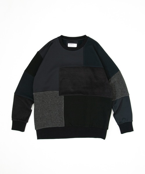 OURET（オーレット）の「OURET/オーレット/ファンシーパッチワークニット切替ドルマンプルオーバー/2021-2022 AUTUMN&WINTER EXHIBITION 先行受注（ニット/セーター・メンズ・ブラック/グレー・1/2/3）」の5枚目の写真