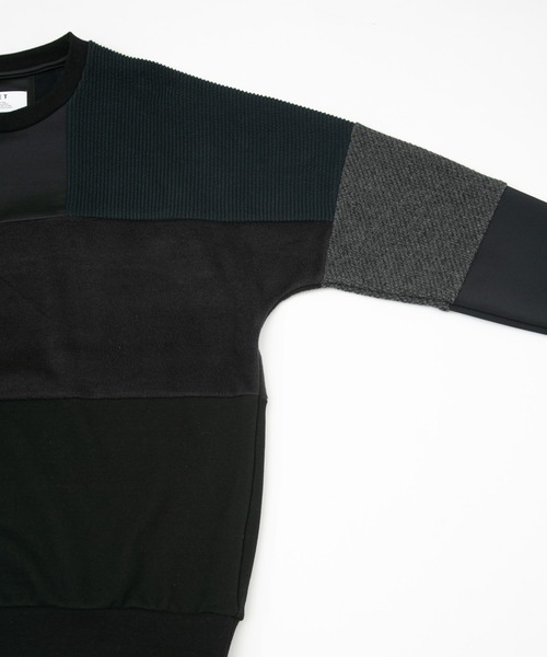 OURET（オーレット）の「OURET/オーレット/ファンシーパッチワークニット切替ドルマンプルオーバー/2021-2022 AUTUMN&WINTER EXHIBITION 先行受注（ニット/セーター・メンズ・ブラック/グレー・1/2/3）」の8枚目の写真