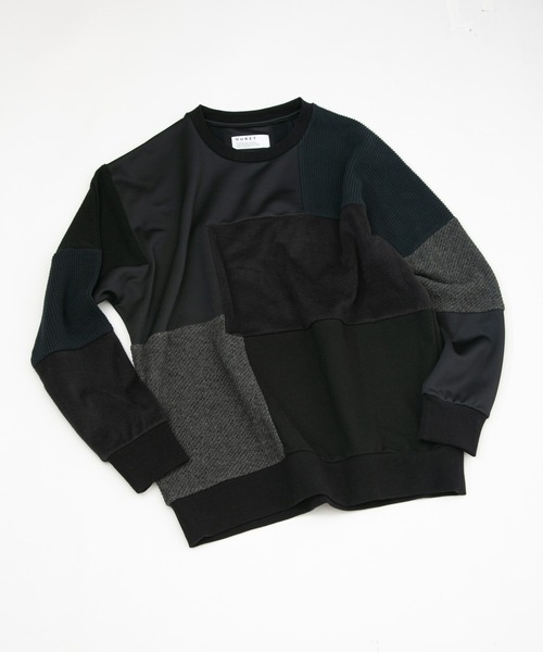 OURET（オーレット）の「OURET/オーレット/ファンシーパッチワークニット切替ドルマンプルオーバー/2021-2022 AUTUMN&WINTER EXHIBITION 先行受注（ニット/セーター・メンズ・ブラック/グレー・1/2/3）」の12枚目の写真