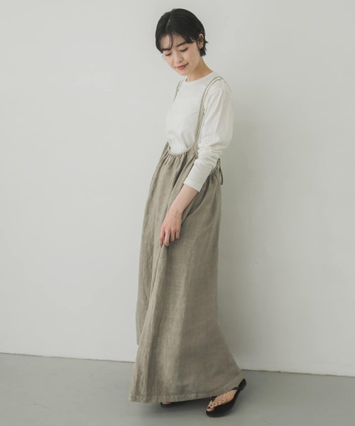 かぐれ　テンセルリネンキャミソールジャンパースカート　ブラック 楽天市場】テンセルリネンキャミジャンスカ／かぐれ（kagure