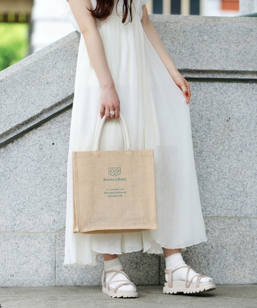 ABITOKYO（アビトーキョー）の「【Beauty&Habit】ジュートトートバッグ（トートバッグ・レディース・ベージュ・FREE）」の7枚目の写真