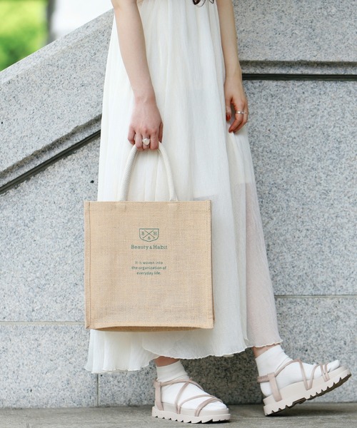 ABITOKYO（アビトーキョー）の「【Beauty&Habit】ジュートトートバッグ（トートバッグ・レディース・ベージュ・FREE）」の8枚目の写真