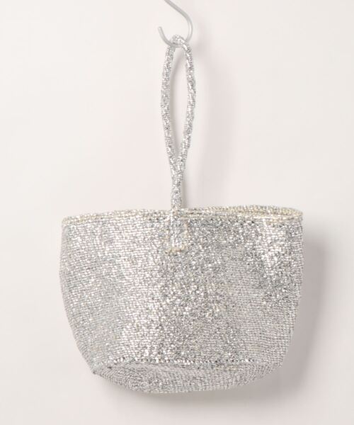 note et silence （ノートエシロンス）の「サイザルバッグ　ワンハンドル　スクエ（トートバッグ・レディース・シルバー・FREE）」の2枚目の写真