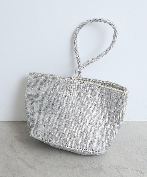 note et silence （ノートエシロンス）の「サイザルバッグ　ワンハンドル　スクエ（トートバッグ・レディース・シルバー・FREE）」の9枚目の写真