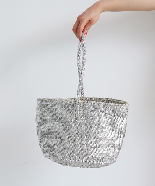 note et silence （ノートエシロンス）の「サイザルバッグ　ワンハンドル　スクエ（トートバッグ・レディース・シルバー・FREE）」の15枚目の写真