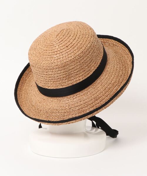 Samansa Mos2（サマンサ モスモス）の「リボンテープ付カンカン帽（ハット・レディース・ブラック/モカ・ﾌﾘ-）」の3枚目の写真