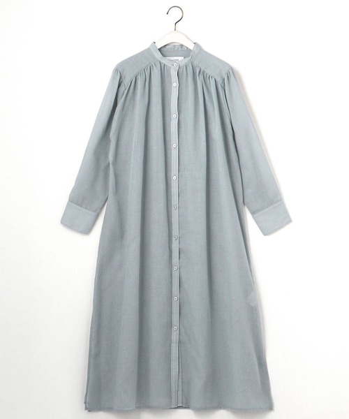 Grand PARK（グランドパーク）の「シアーロングシャツ（シャツ/ブラウス・レディース・オフホワイト/グレイッシュブルー/ベージュ・FREE）」の11枚目の写真