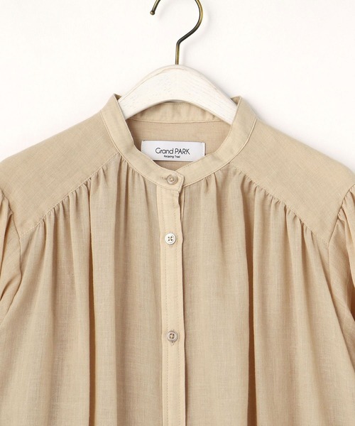 Grand PARK（グランドパーク）の「シアーロングシャツ（シャツ/ブラウス・レディース・オフホワイト/グレイッシュブルー/ベージュ・FREE）」の4枚目の写真