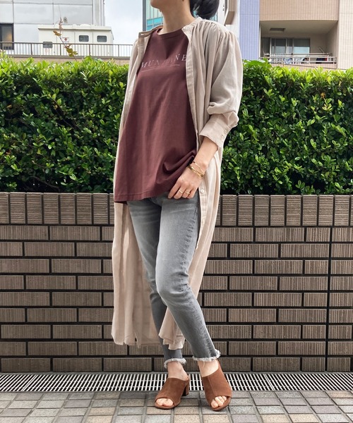 Grand PARK（グランドパーク）の「シアーロングシャツ（シャツ/ブラウス・レディース・オフホワイト/グレイッシュブルー/ベージュ・FREE）」の16枚目の写真