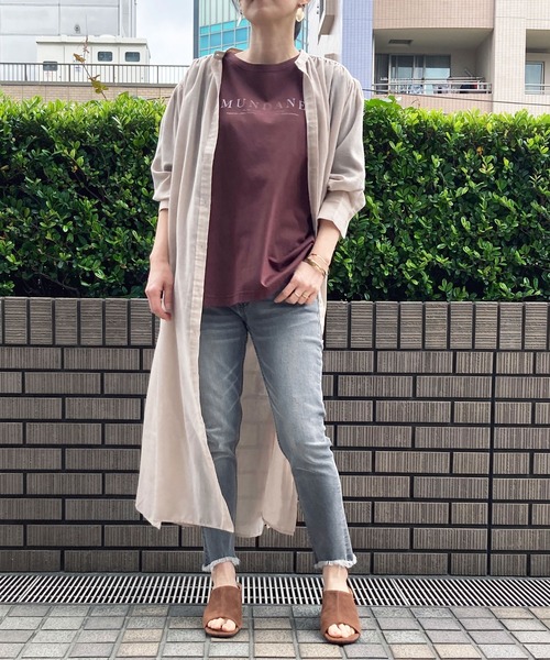 Grand PARK（グランドパーク）の「シアーロングシャツ（シャツ/ブラウス・レディース・オフホワイト/グレイッシュブルー/ベージュ・FREE）」の17枚目の写真