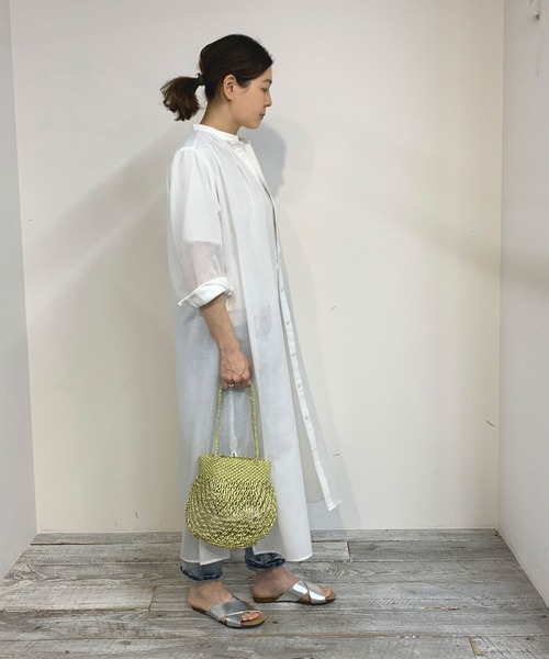 Grand PARK（グランドパーク）の「シアーロングシャツ（シャツ/ブラウス・レディース・オフホワイト/グレイッシュブルー/ベージュ・FREE）」の20枚目の写真