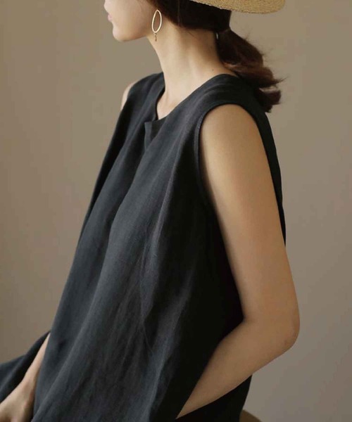 meJane(ミージェーン)の「マキシ丈麻ライクロングワンピース(ワンピース・レディース・ブラック/モカ/ナチュラル・FREE)」の16枚目の写真