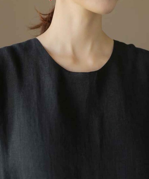 meJane(ミージェーン)の「マキシ丈麻ライクロングワンピース(ワンピース・レディース・ブラック/モカ/ナチュラル・FREE)」の7枚目の写真