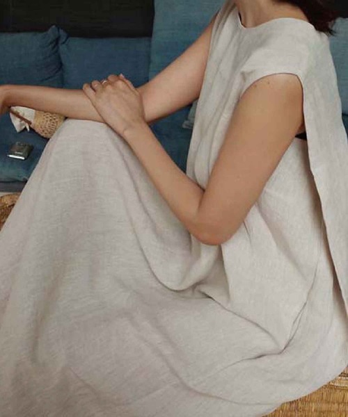 meJane(ミージェーン)の「マキシ丈麻ライクロングワンピース(ワンピース・レディース・ブラック/モカ/ナチュラル・FREE)」の12枚目の写真