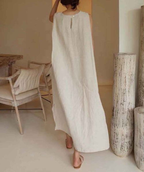 meJane(ミージェーン)の「マキシ丈麻ライクロングワンピース(ワンピース・レディース・ブラック/モカ/ナチュラル・FREE)」の21枚目の写真