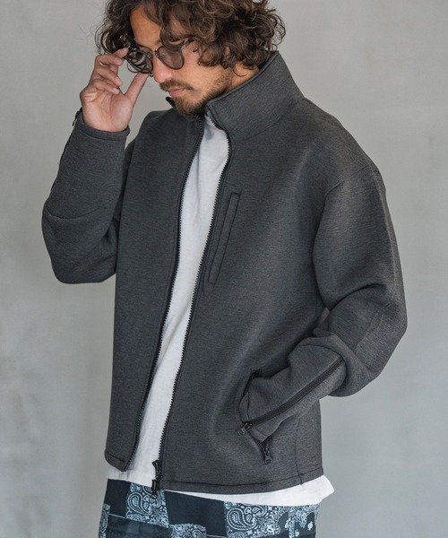 ジャケット・アウター chimala | KNIT DENIM STANDCOLLAR JACKET chimala KNIT DENIM STANDCOLLAR JACKET