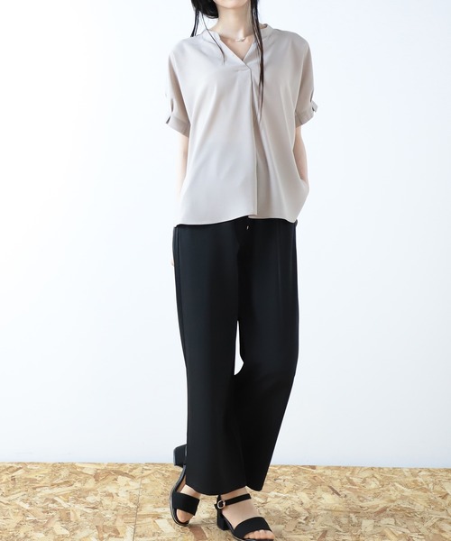 Honeys（ハニーズ）の「イージーストレートパンツ（その他パンツ・レディース・ブラック/ベージュ/ネイビー/モカ・LL/S/M/L）」の2枚目の写真