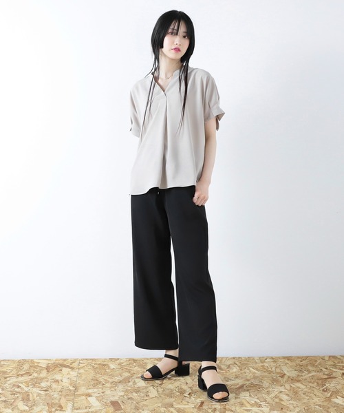 Honeys（ハニーズ）の「イージーストレートパンツ（その他パンツ・レディース・ブラック/ベージュ/ネイビー/モカ・LL/S/M/L）」の5枚目の写真