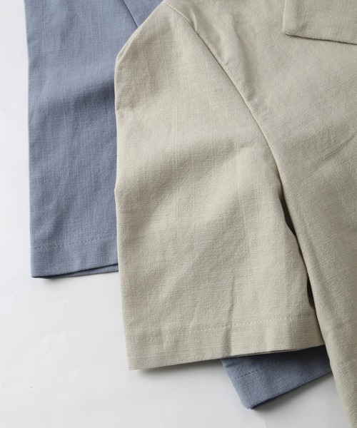 セール】麻ブレンド ハーフスリーブテーラードジャケット（テーラード