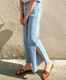 CEMONEMO | サイドスリット ストレートデニムパンツ(デニムパンツ)